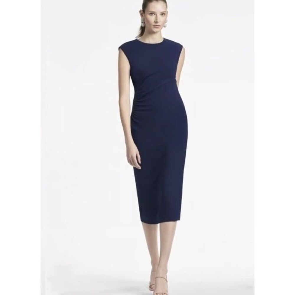 Sachin & Babi Diana Blue Crepe Sheath Dress Size M